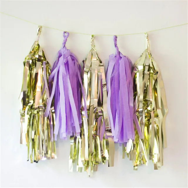 Party favor tissue tassel garland gold tassel garland