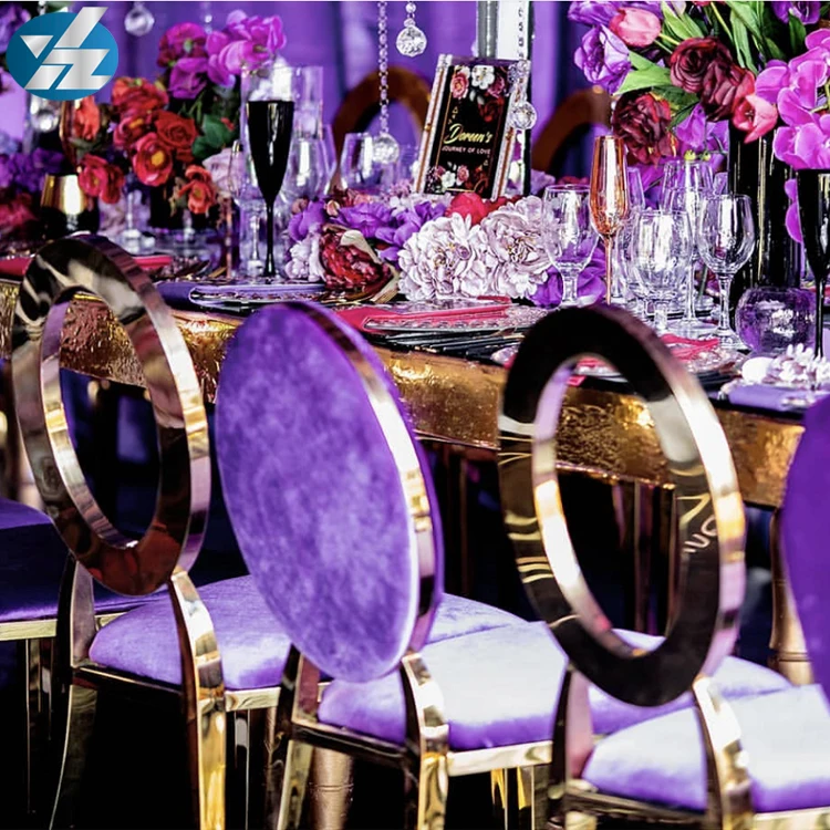 Hole back velvet wedding dining steel chiavari louis chairs