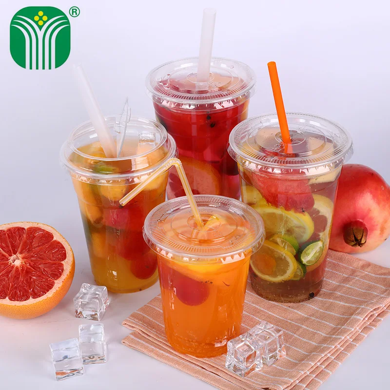 
new products custom print logo 500ml 16oz disposable PET Plastic cup with dome lids 