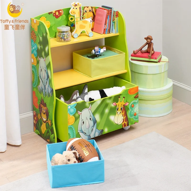 Детский Органайзер Toffy & Friends Jungle Deluxe на 2 полки с ящиком для хранения и 2 корзинами
