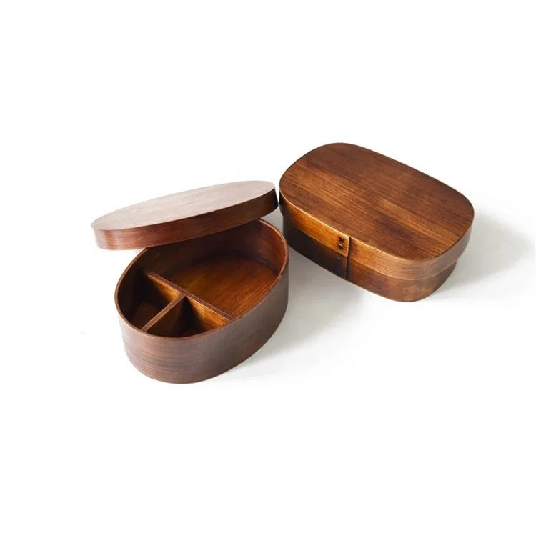 Деревянный Ланч-бокс в японском стиле для еды, коробка для фруктов, суши, бэнто, миска, многоразовый пищевой контейнер для пикника