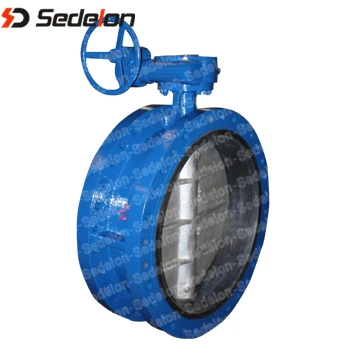 Double flange soft seal NBR WCB butterfly valve with gear lever operation API609