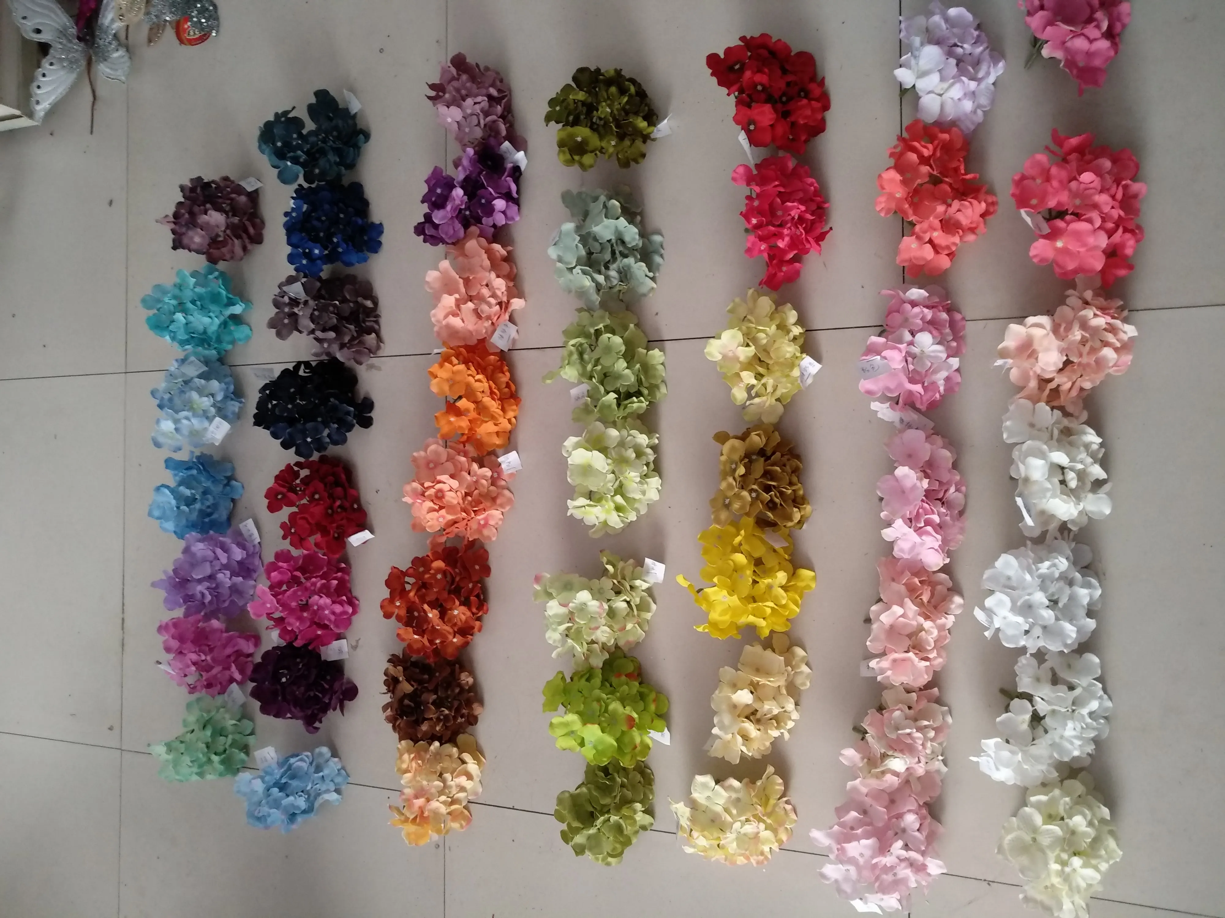 FC1507 Wholesale silk hydrangea flowers artificial flower heads for sale