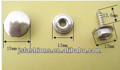 Поставка с фабрики PRYM 15 мм серебристо-черный караван для яхты оснастки крепеж с винтами нажмите шпильки кнопки 3 части шпильки дерево к ткани