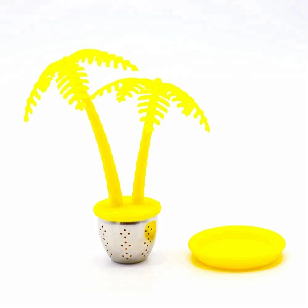 stainless steel coconut palm shape loose tea leaf strainer infuser filter