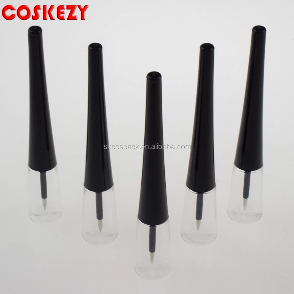 wholesale 3.5g Small Unique Eyeliner Plastic Black Tube,   Empty Black Eyeliner Custom Stick Tube Makeup Packaging