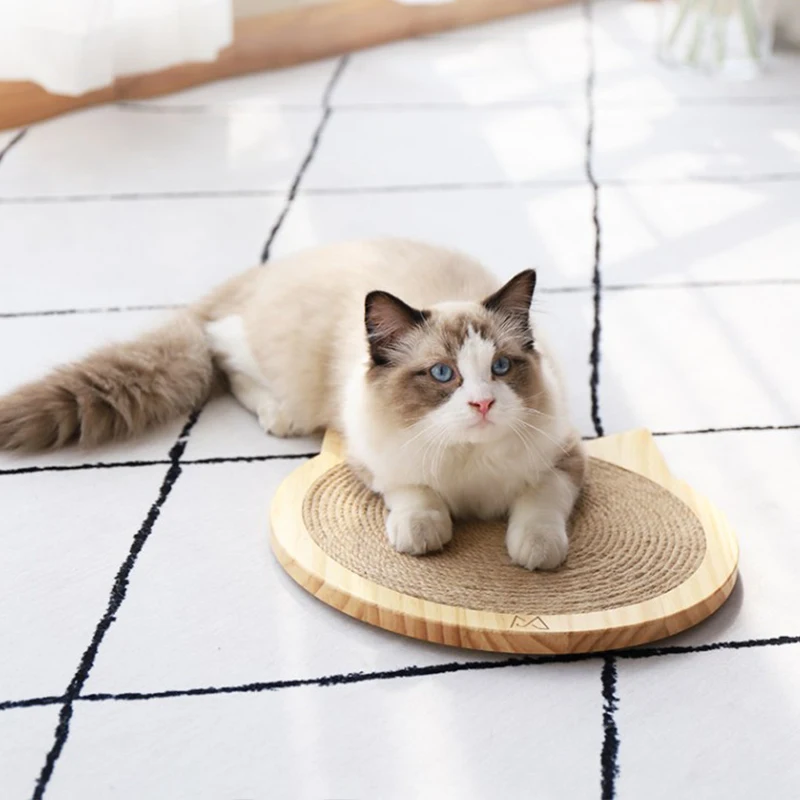 Cat Scratching Plate Claw Sisal Grasping Pad Solid Wood Wear-resistant Sofa Anti-cat Catching Toy Cat Itching Pet Supplies