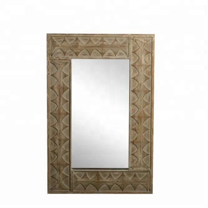 Mayco Antique Large Vintage Farmhouse Hand Carved Wooden Mirror Frames , Luxury Design Decoration Wall Mirror