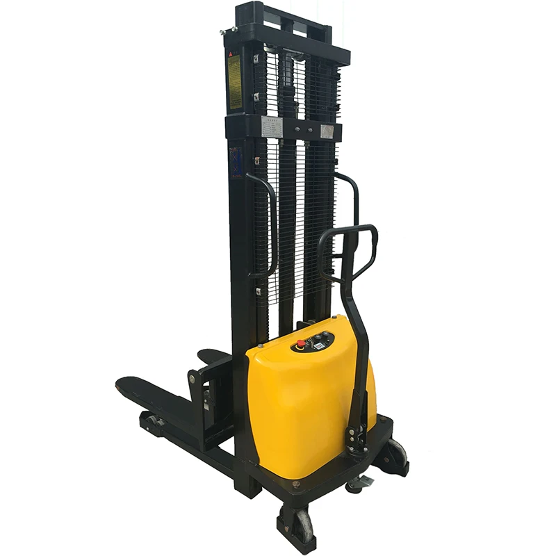 Semi Electric Pallet Truck Lift Stacker 2 Ton Electric Battery Forklift Used In Warehouse