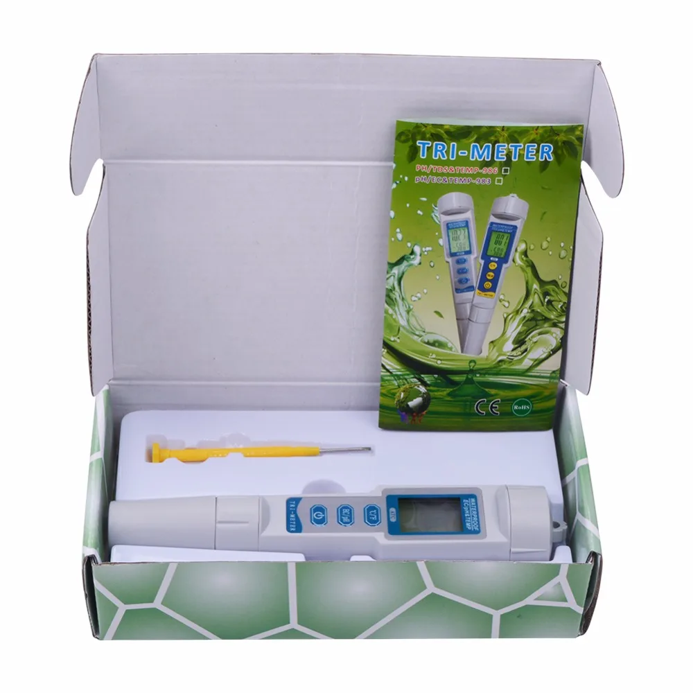 Профессиональный многопараметрический PH-монитор 3 в 1, тестер качества воды, ручка типа pH EC, анализатор качества питьевой воды