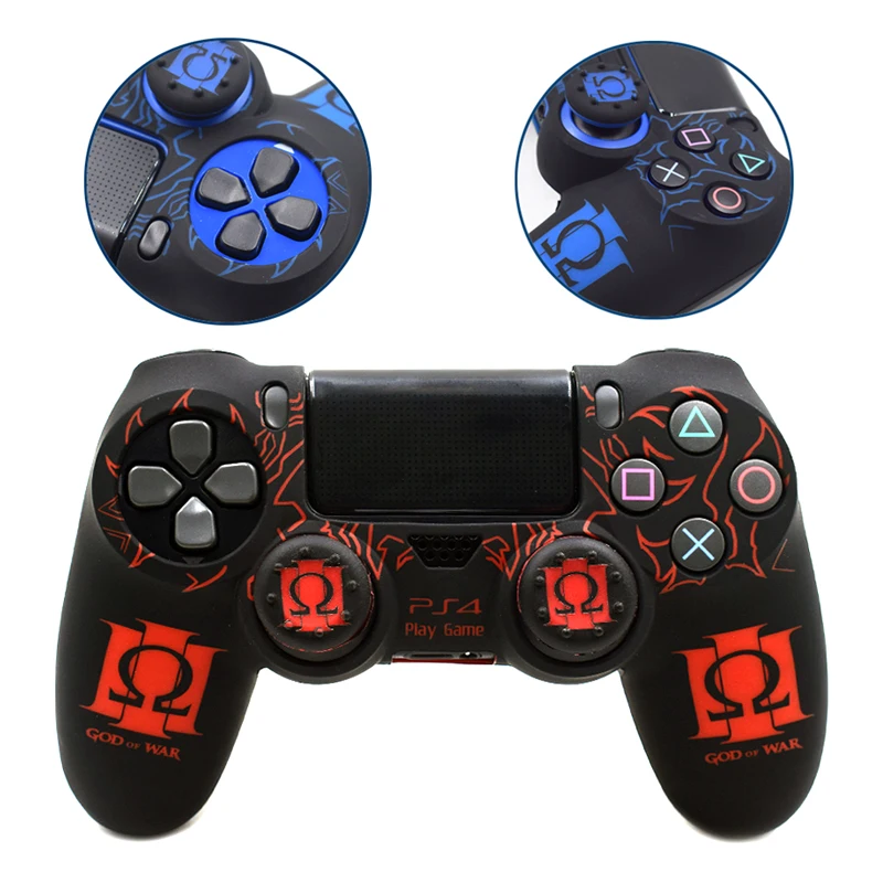PS4 Controller Wireless Joystick Pattern Skin Cover Protective Silicone Color Case Soft Touch for Sony Playstation 4 Pro Slim