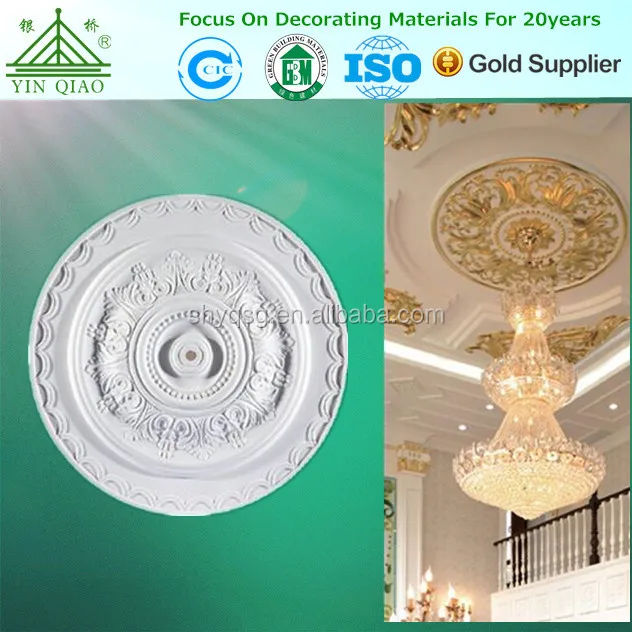 Decorative Gypsum Fiberglass Carving Ceiling Roses For Ceiling Decor