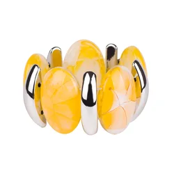 2019 Hot Selling Customized Women Design Best Wholesales Silver Metal Colour Amber Colour Resin Bracelet Bangle For Summer