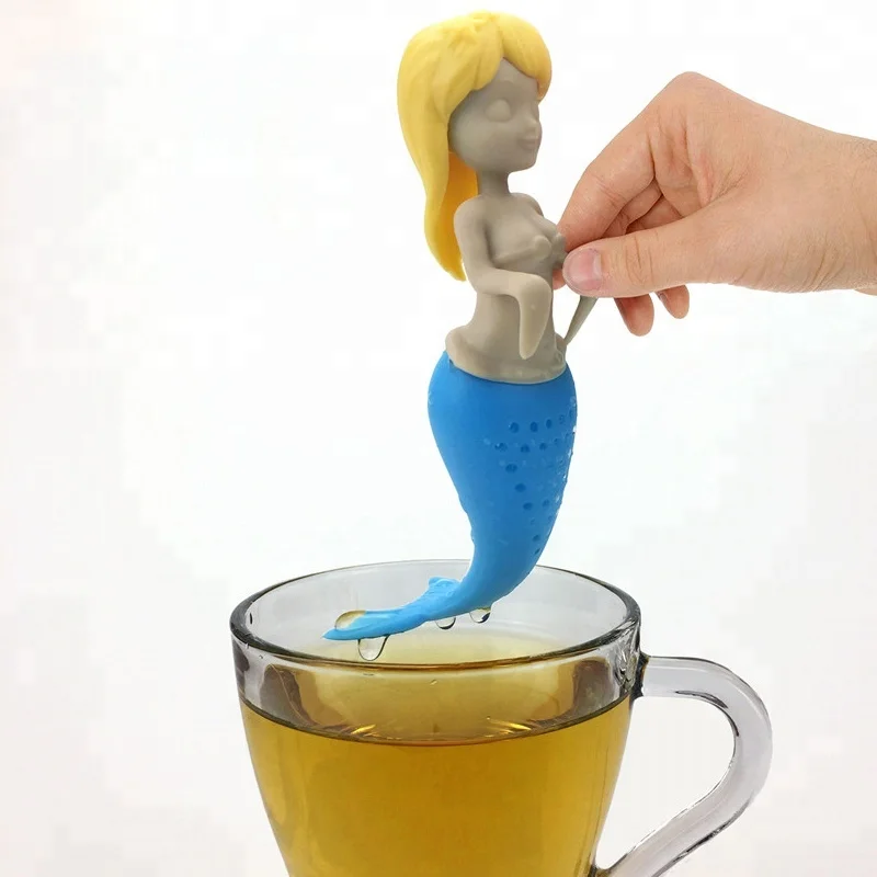 Eco friendly glass holder mermaid silicone Spoon Rest / snail Shape Silicone Teabag Holder/Cute Mini colorful Tea Bag Holder