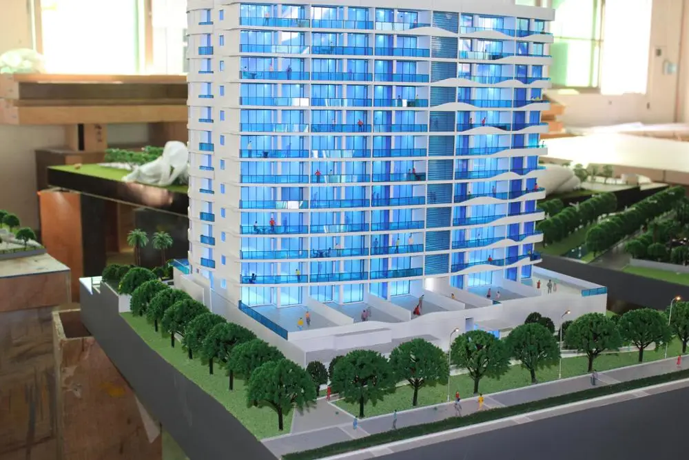 Modern Office Building Model Design with Landscape 3d model building