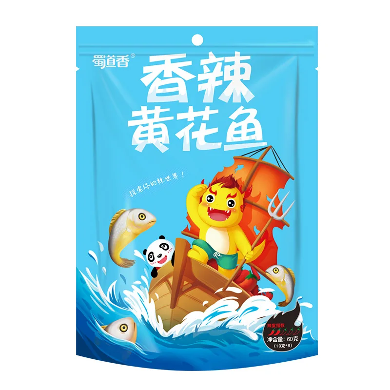 
ShuDaoXiang 60g Per Bag 170 Bags Per Carton Sipcy Dried Croaker Fish 