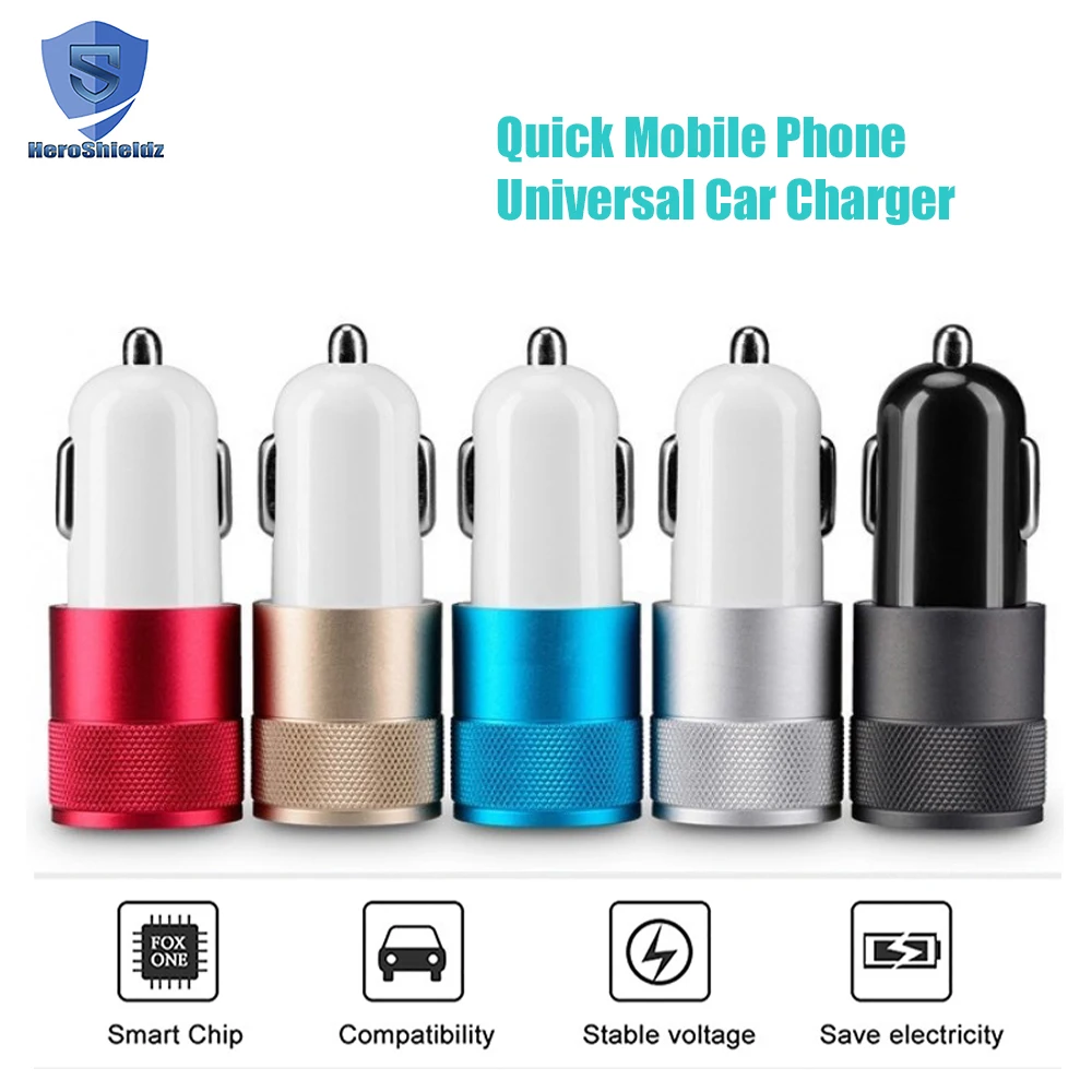 
Factory Supplier 5V 2.1A Quick Mobile Phone Universal Car Charger/ Smart Dual USB Car Charger 3.0 Type C Charger 
