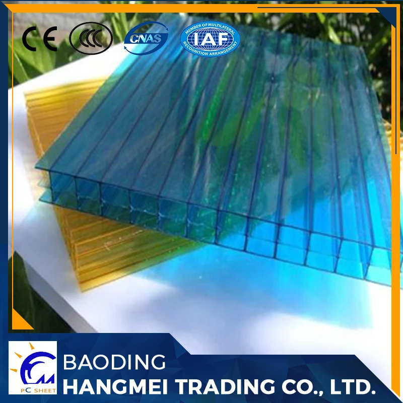 Mytext 100% девственных сырья 1 дюймов пластиковые тройной стеной поликарбонатный лист