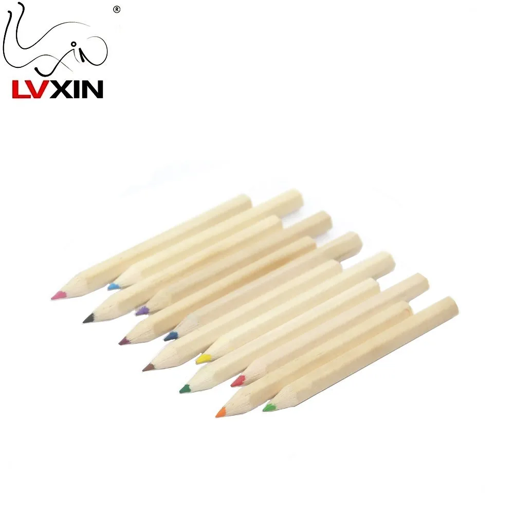 12 Colors With Sharpener Mini cute Child Gift Wooden Writing Colored Pencils