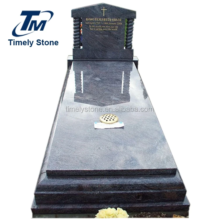 
Customized headstone granite slab ledger gravestone with column 