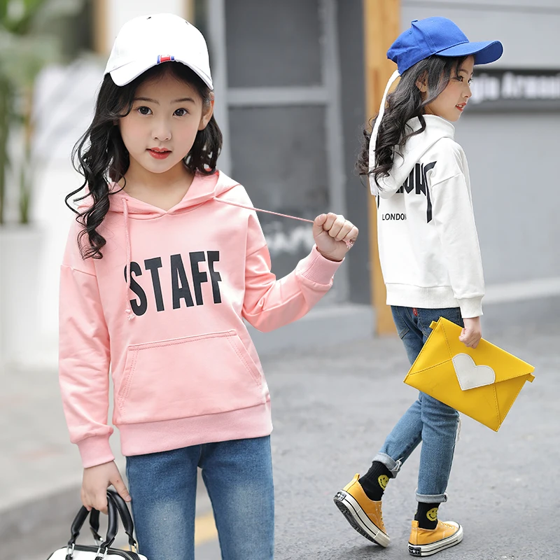 
Good Feedback Kids Spring Long Sleeve Hooded Shirt Printed Girls Hoodies 