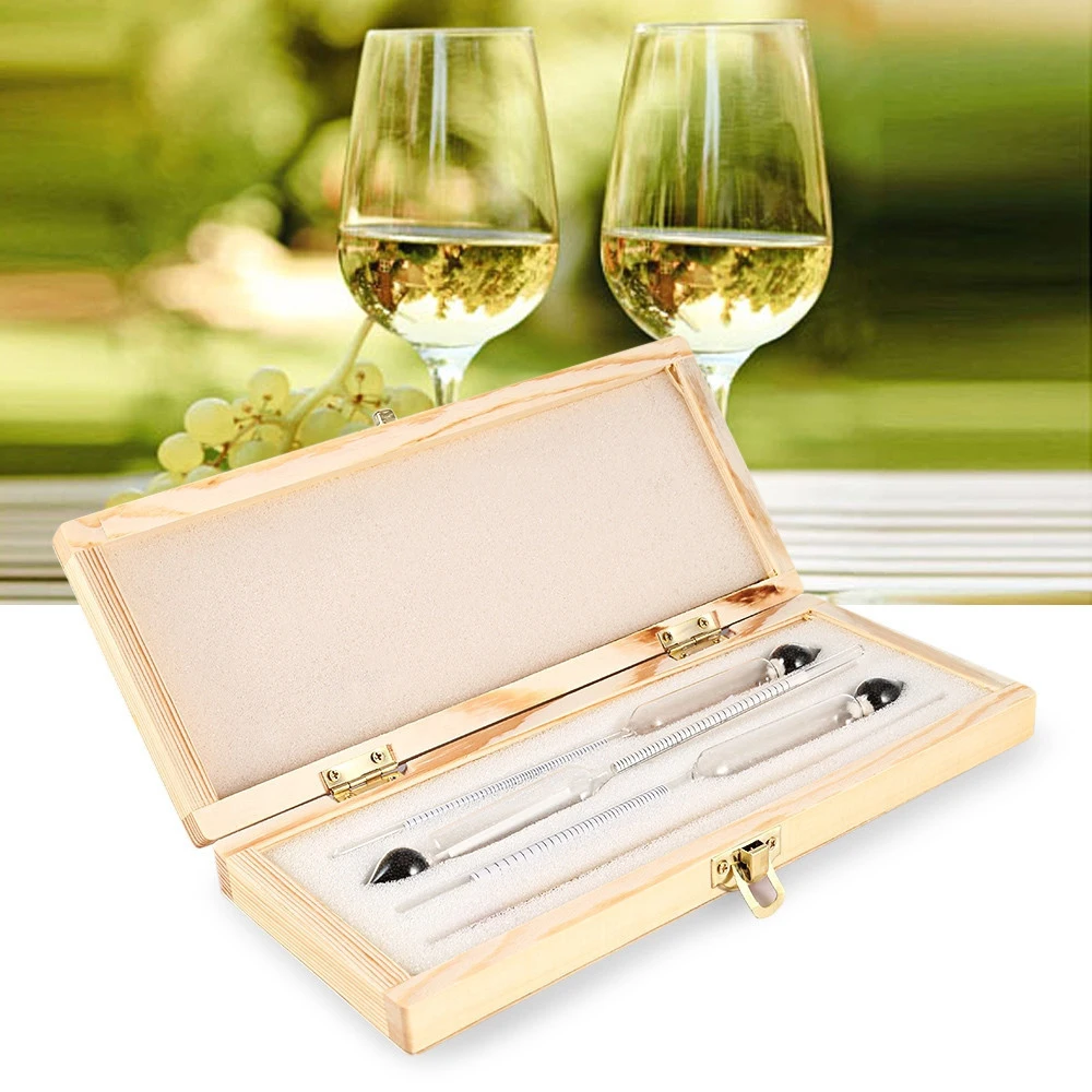 Alcohol meter Alcoholmeter detector alcohol measuring tool alcohol tester wine Hydrometer bar Set with Thermometer