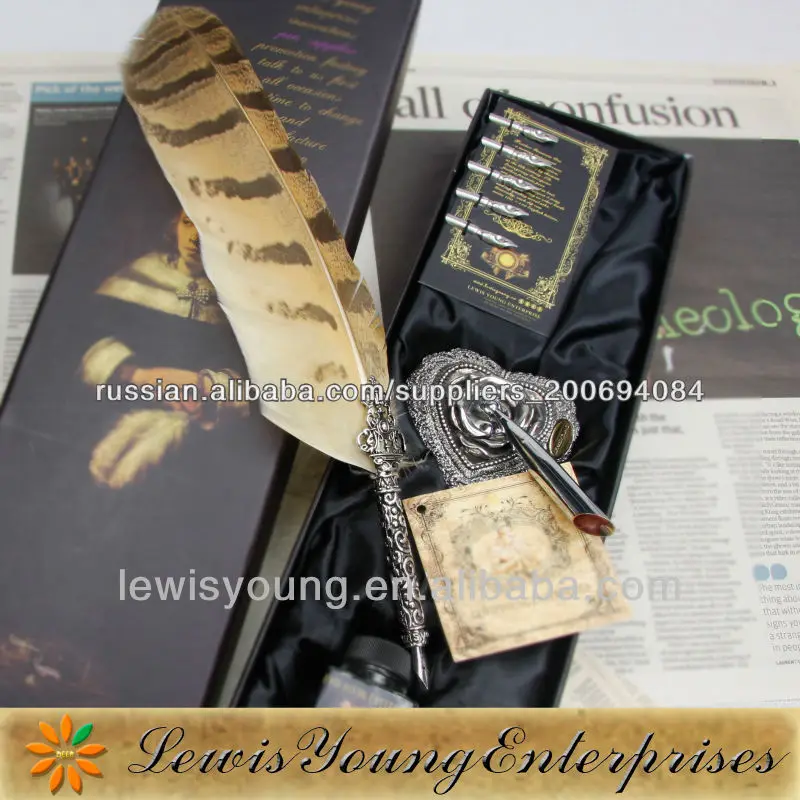 Античный сова перо чернила набор для подарка и