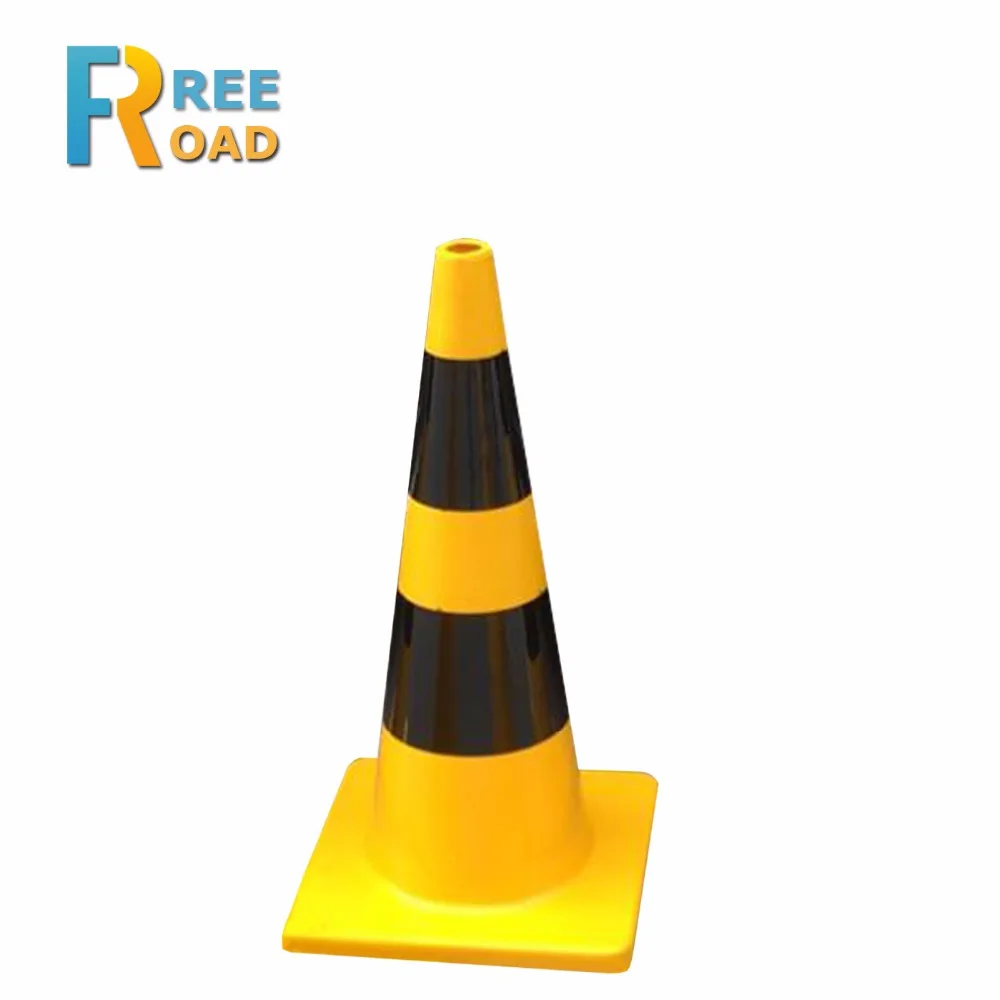 70cm 2.3kg yellow PVC traffic cones with black reflective tapes