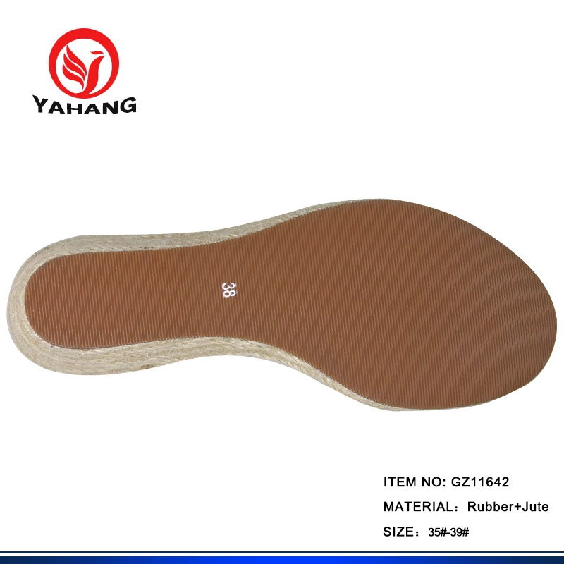 Wedge Heel Jute Soles for Sandals Sole Manufacturers Female Outsole