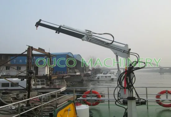 OUCO 0.38T3.5M Yacht Boat Deck Crane Hydraulic Telescopic Boom Crane