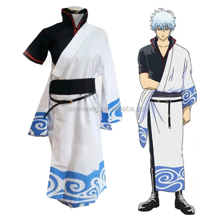 Japanese hot anime GINTAMA Sakata silver long sleeve men whole uniform set clothes cosplay costume