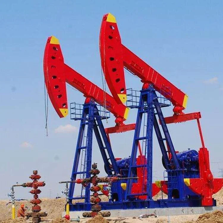 China supplier oil well beam sucker rod pumping units with gear reducer