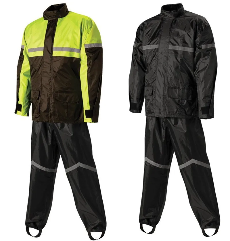 Желтый дождевой костюм для езды на мотоцикле с высокой видимостью