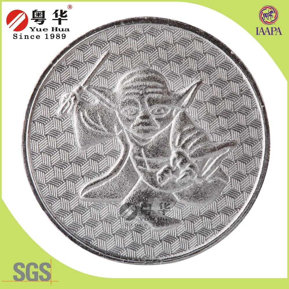 
Promotional silver brass token for amusement 