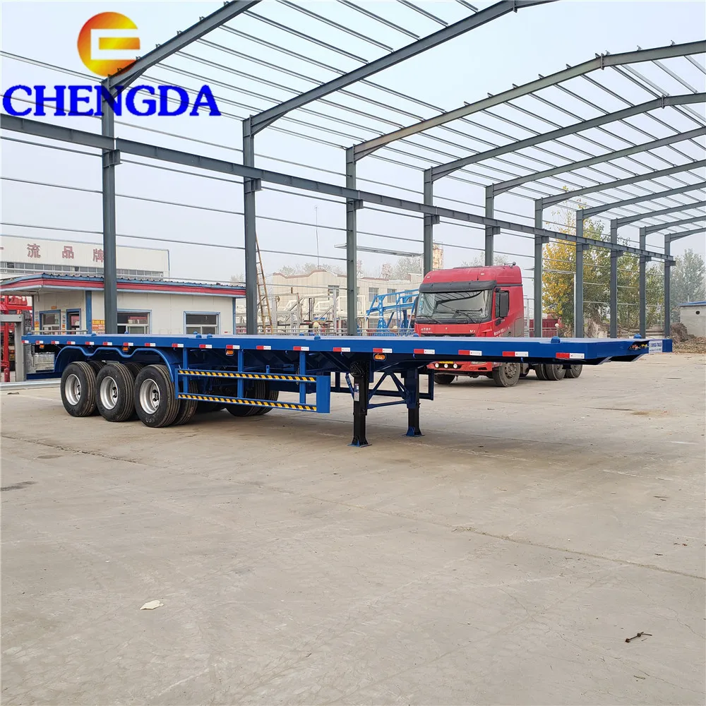 3 Axle 40ft Container chassis flatbed trucks trailer with twist lock