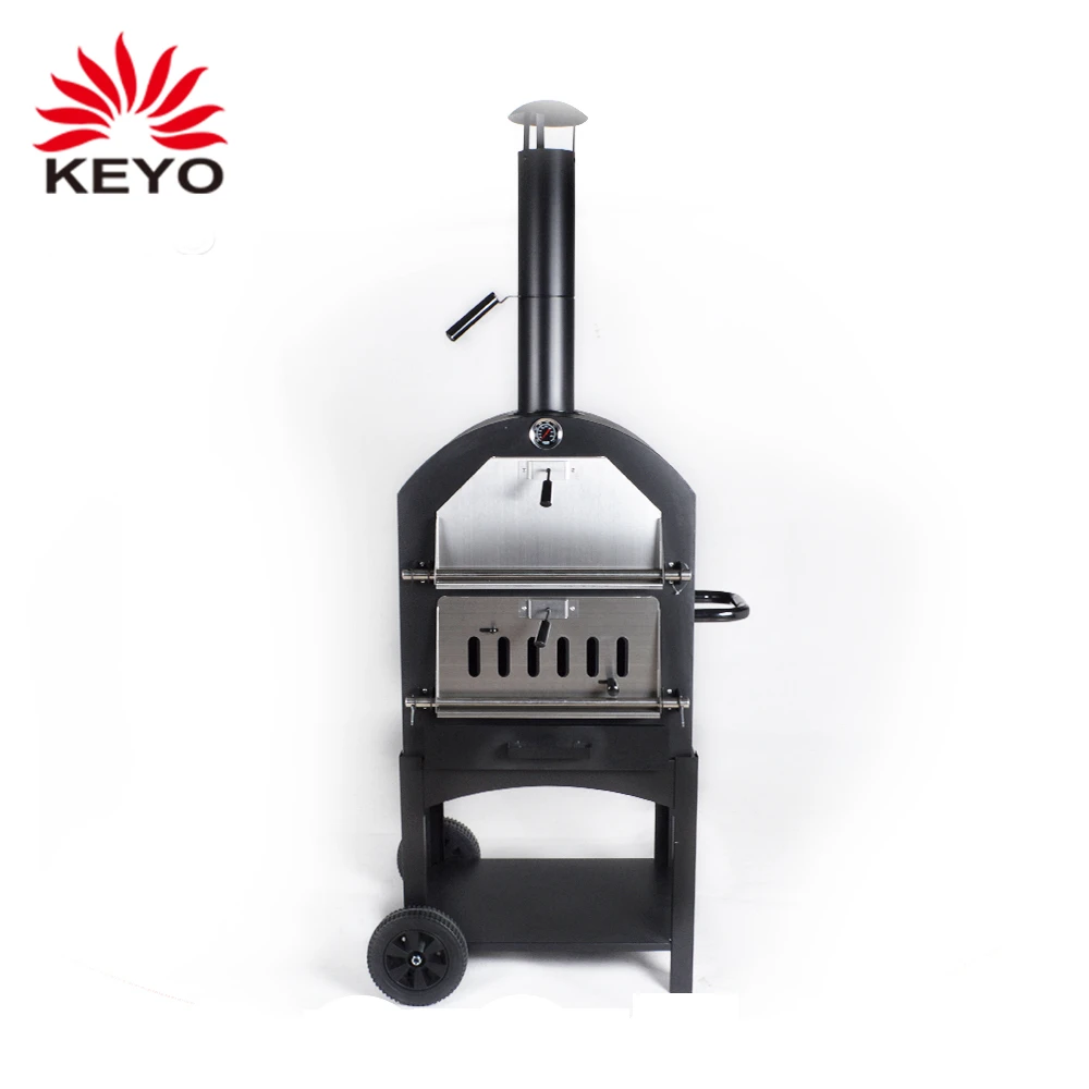 China market wood burning pizza ovens portable trolley outdoor bbq wood fired pizza oven for sale