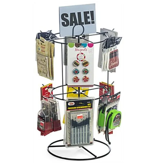 RUIMEIXIN 2 Tier  Countertop Spinning Wire Rack For Retail Store,Battery rack,Metal Rotating Jewelry Organizer, Keychain Rack