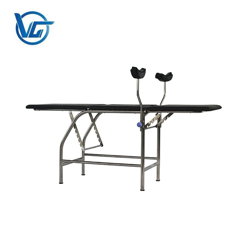 
Portable stainless steel folding gynecological examination table 