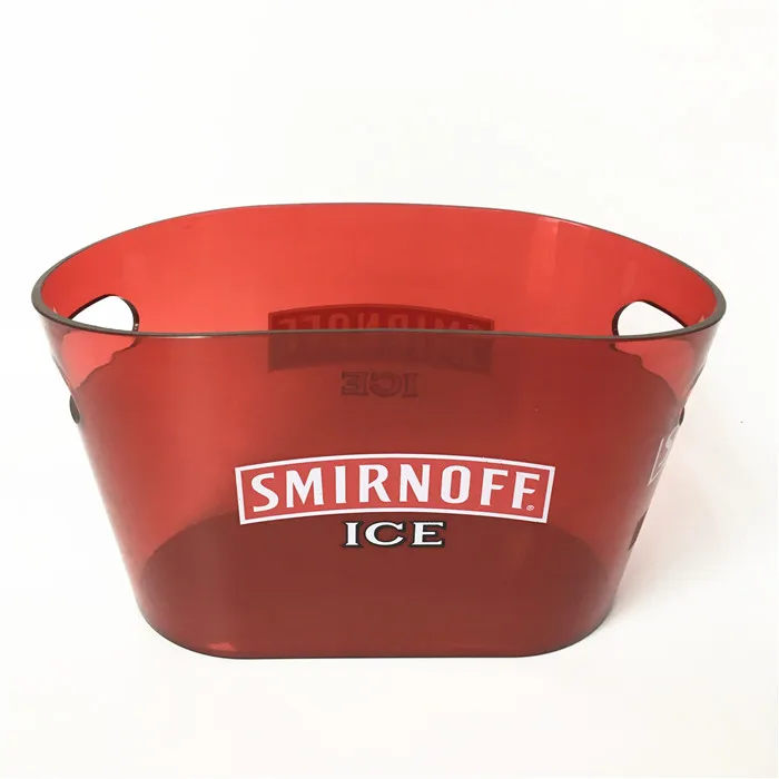 Custom Plastic High Capacity Vodka Beer Transparent Ice Bucket