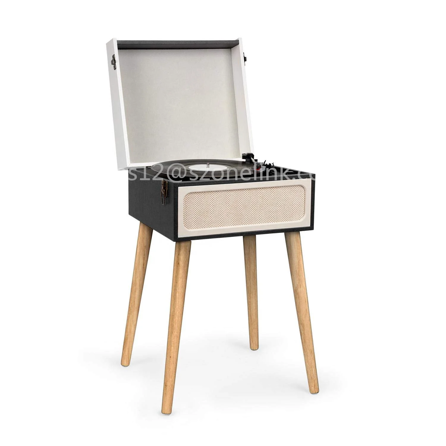 Crosely style record player old turntable,portable phonograph with stands