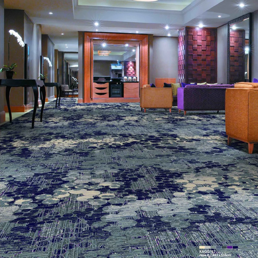 80% wool and 20% nylon Axminster blue COLOR  carpet for meeting room