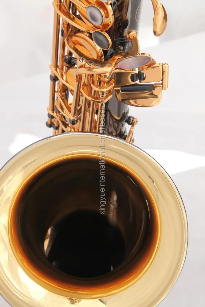 black tenor sax gold lacquer keys