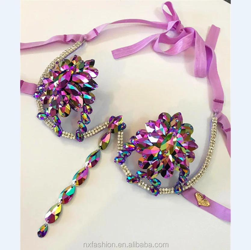 2018 Carnival Costumes New Designs Customized Sex Brazilian Bling Bling Carnival Wire Bra Frame
