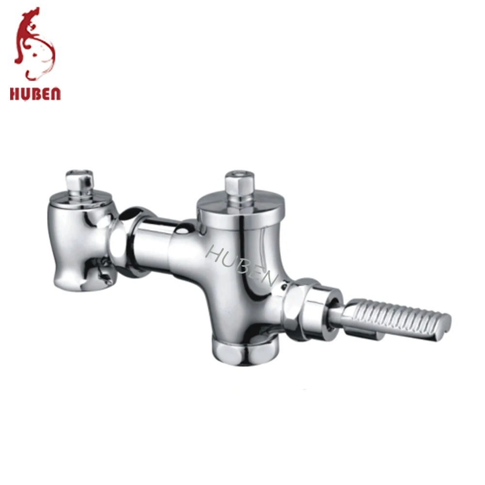 
Horizontal foot control brass public toilet flush valve 