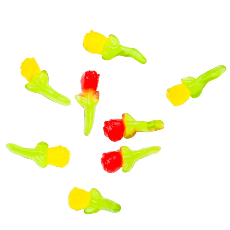 Insurance order rose shape gummy candy with design