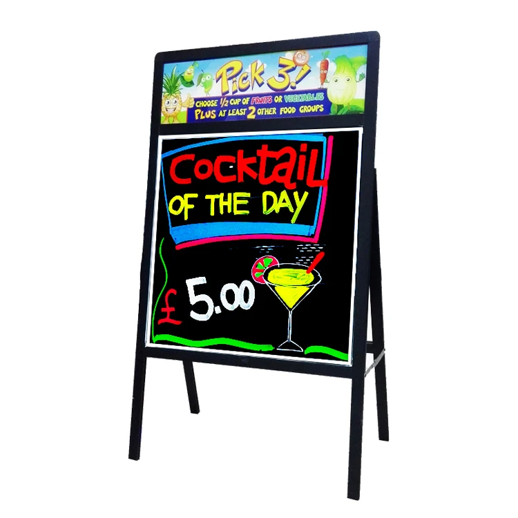 LED Writing Board Fluorescent Painting Board Dry Wet Erase With Stand Lighting Box Remote Controller