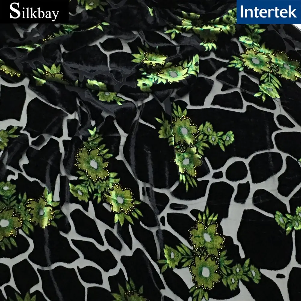 
Custom prionted burnout silk velvet fabric 