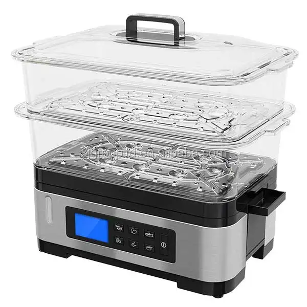 12842AO 1200 Вт Цифровой светодиодный дисплей без BPA пароварка для овощей электрическая Электрический Пароварка продуктов