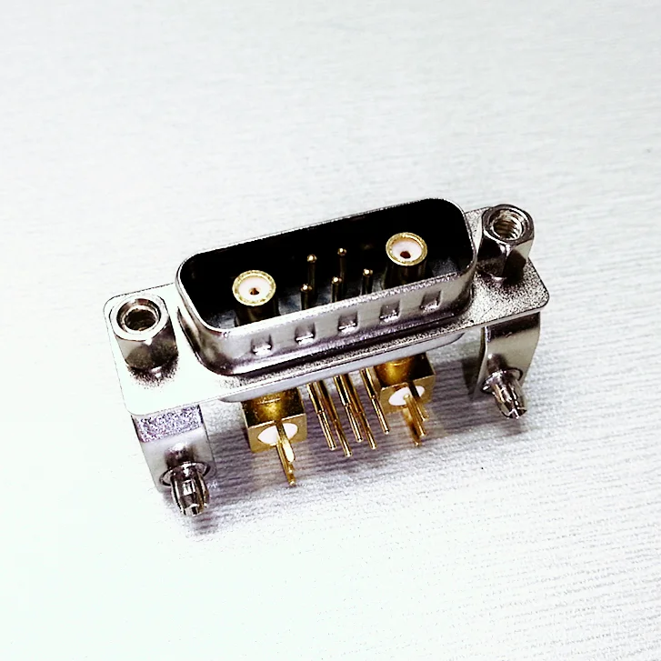 High power combo High-quality D-SUB 24W7 RF male socket elbow stand