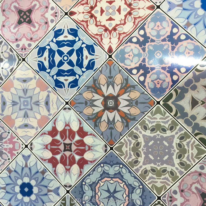 6005 Kitchen Oil Proof Mosaic Tile Grid Pattern Decorative Wall Sticker Removable Home Decor Vinyl Wall Decals